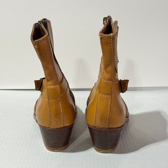 Vintage Levi's Leather Western Boots Mid Calf Zip up Women's Size 7.5 / 41.5 - Picture 12 of 16